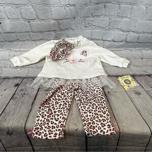 Little Me Cat Cheetah Accent Baby Girl Outfit